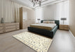 Machine Washable Traditional Parchment Beige Rug in a Bedroom, wshtr3531