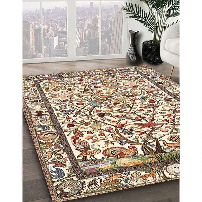 Machine Washable Traditional Sienna Brown Rug in a Family Room, wshtr3533