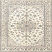 Round Machine Washable Traditional Lemon Chiffon Beige Rug, wshtr3535