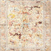 Square Traditional Peach Beige Persian Rug, tr3536