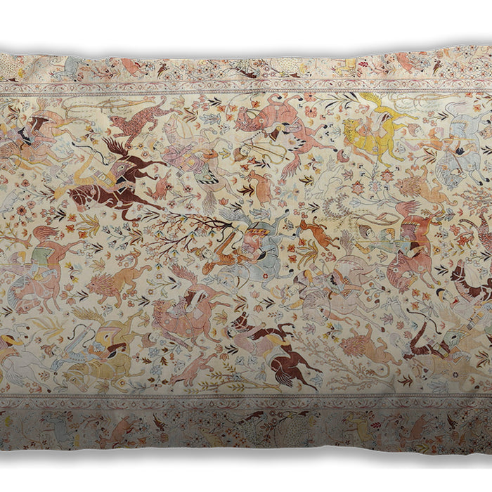 Traditional Classic Rectangular Peach Beige Lumbar Throw Pillow, 13 inch by 19 inch, lbtr3536