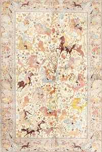 Machine Washable Traditional Peach Beige Rug, wshtr3536