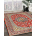 Traditional Fire Brick Red Persian Rug in Family Room, tr3544