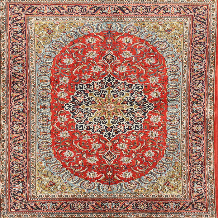 Round Machine Washable Traditional Fire Brick Red Rug, wshtr3544