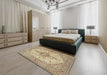 Machine Washable Traditional Sienna Brown Rug in a Bedroom, wshtr3545