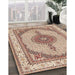 Traditional Deep Peach Orange Persian Rug in Family Room, tr3546