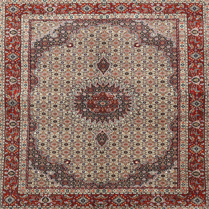Square Traditional Light French Beige Brown Persian Rug, tr3548