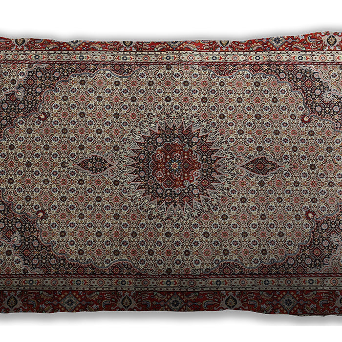 Traditional Classic Rectangular Light French Beige Brown Lumbar Throw Pillow, 13 inch by 19 inch, lbtr3548