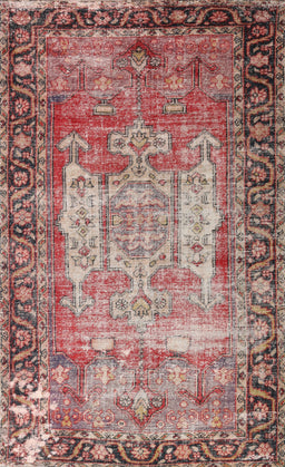 Machine Washable Traditional Brown Red Rug, wshtr3549