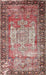 Machine Washable Traditional Brown Red Rug, wshtr3549