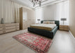 Traditional Brown Red Persian Rug in a Bedroom, tr3549