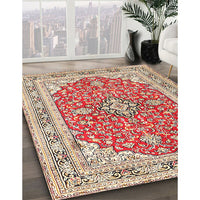 Traditional Khaki Gold Medallion Rug, tr354