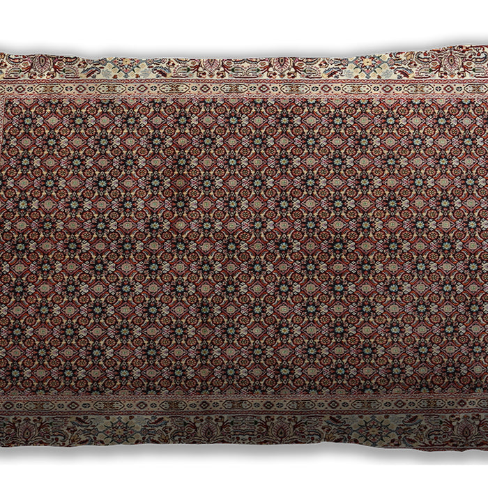 Traditional Classic Rectangular Saffron Red Lumbar Throw Pillow, 13 inch by 19 inch, lbtr3550