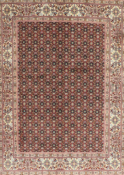 Machine Washable Traditional Saffron Red Rug, wshtr3550