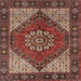 Square Traditional Saffron Red Persian Rug, tr3551