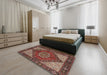 Machine Washable Traditional Saffron Red Rug in a Bedroom, wshtr3551