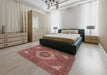 Machine Washable Traditional Tomato Red Rug in a Bedroom, wshtr3552