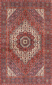 Machine Washable Traditional Tomato Red Rug, wshtr3552