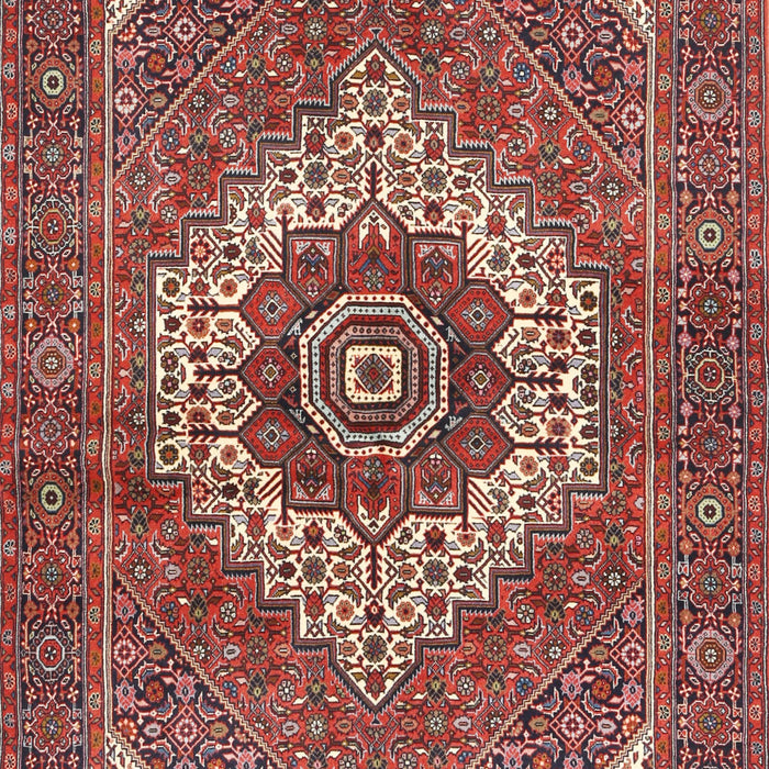 Machine Washable Traditional Tomato Red Rug, wshtr3552