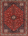 Machine Washable Traditional Tomato Red Rug, wshtr3554