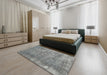 Machine Washable Traditional Dark Gray Rug in a Bedroom, wshtr3556