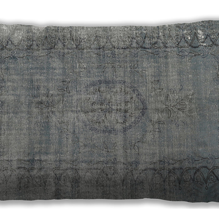 Traditional Classic Rectangular Dark Gray Lumbar Throw Pillow, 13 inch by 19 inch, lbtr3556