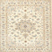 Square Traditional Peach Beige Persian Rug, tr3557