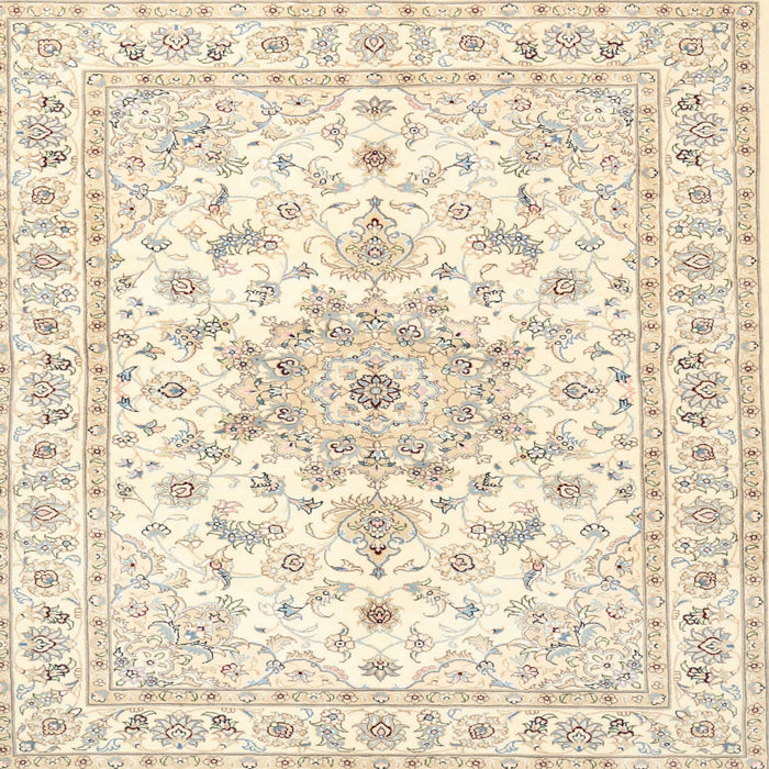 Round Machine Washable Traditional Peach Beige Rug, wshtr3557