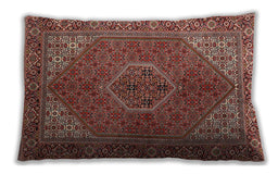 Traditional Classic Rectangular Tomato Red Lumbar Throw Pillow, 13 inch by 19 inch, lbtr3558