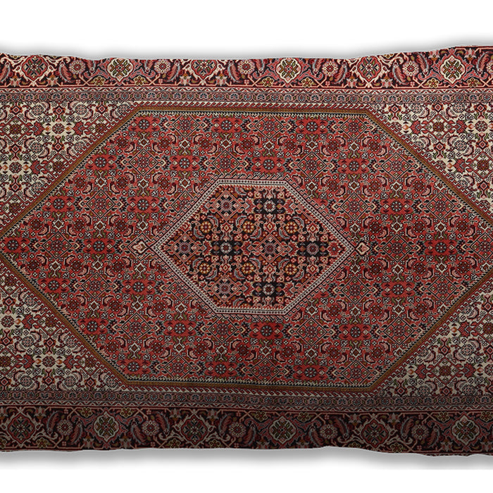 Traditional Classic Rectangular Tomato Red Lumbar Throw Pillow, 13 inch by 19 inch, lbtr3558