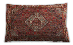 Traditional Classic Rectangular Copper Red Pink Lumbar Throw Pillow, 13 inch by 19 inch, lbtr3559