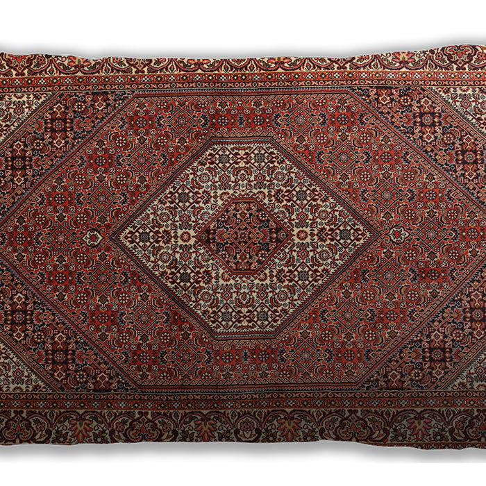 Traditional Classic Rectangular Copper Red Pink Lumbar Throw Pillow, 13 inch by 19 inch, lbtr3559
