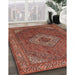 Machine Washable Traditional Copper Red Pink Rug in a Family Room, wshtr3559