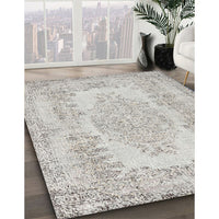 Traditional Dark White Beige Persian Rug, tr3561