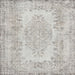 Square Traditional Dark White Beige Persian Rug, tr3561