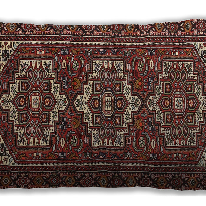 Traditional Classic Rectangular Saffron Red Lumbar Throw Pillow, 13 inch by 19 inch, lbtr3563