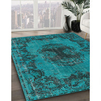 Traditional Dark Turquoise Green Persian Rug, tr3565