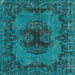 Square Traditional Dark Turquoise Green Persian Rug, tr3565