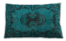 Traditional Classic Rectangular DarkTurquoise Green Lumbar Throw Pillow, 13 inch by 19 inch, lbtr3565