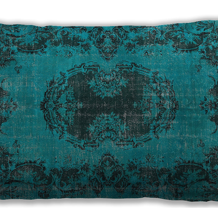 Traditional Classic Rectangular DarkTurquoise Green Lumbar Throw Pillow, 13 inch by 19 inch, lbtr3565