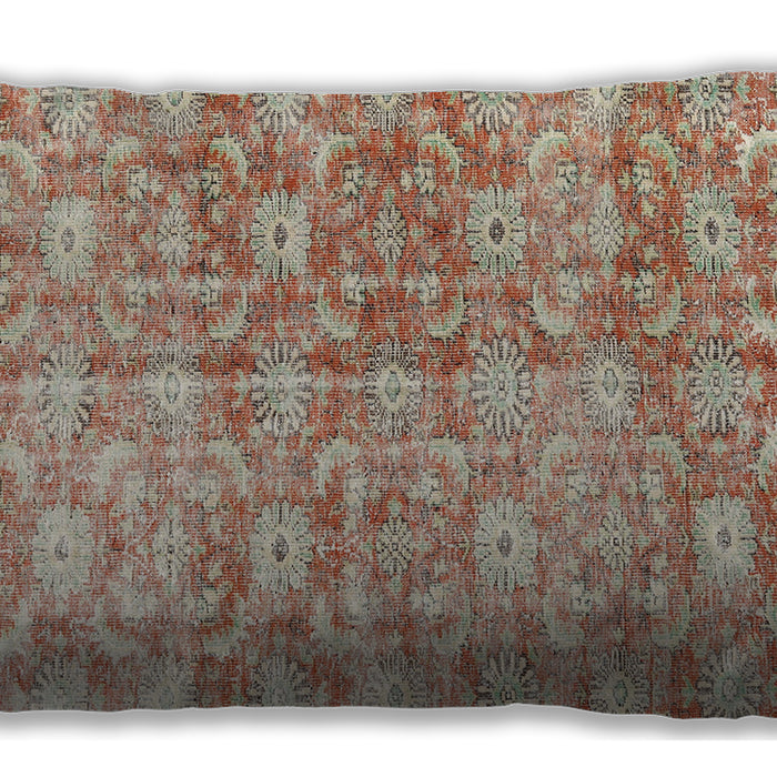 Traditional Classic Rectangular Rust Pink Lumbar Throw Pillow, 13 inch by 19 inch, lbtr3566