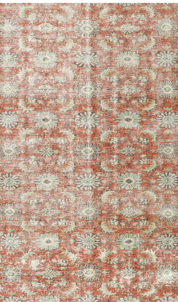 Machine Washable Traditional Rust Pink Rug, wshtr3566