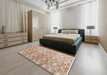 Traditional Rust Pink Persian Rug in a Bedroom, tr3566