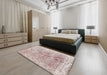 Traditional Rose Gold Pink Persian Rug in a Bedroom, tr3568