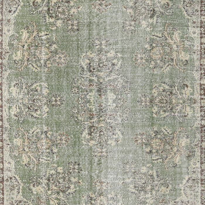 Machine Washable Traditional Khaki Green Rug, wshtr3569