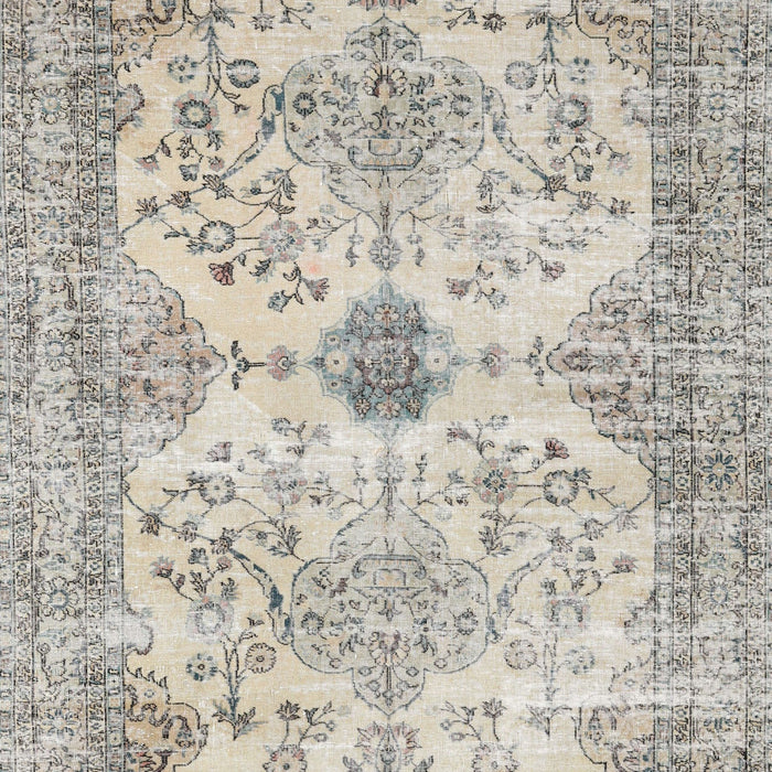 Machine Washable Traditional Sage Green Rug, wshtr3570
