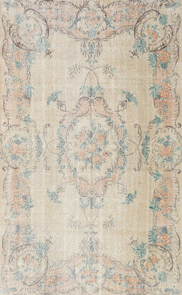 Machine Washable Traditional Light French Beige Brown Rug, wshtr3571