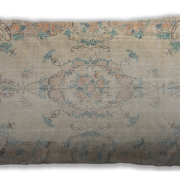 Traditional Classic Rectangular Light French Beige Brown Lumbar Throw Pillow, 13 inch by 19 inch, lbtr3571