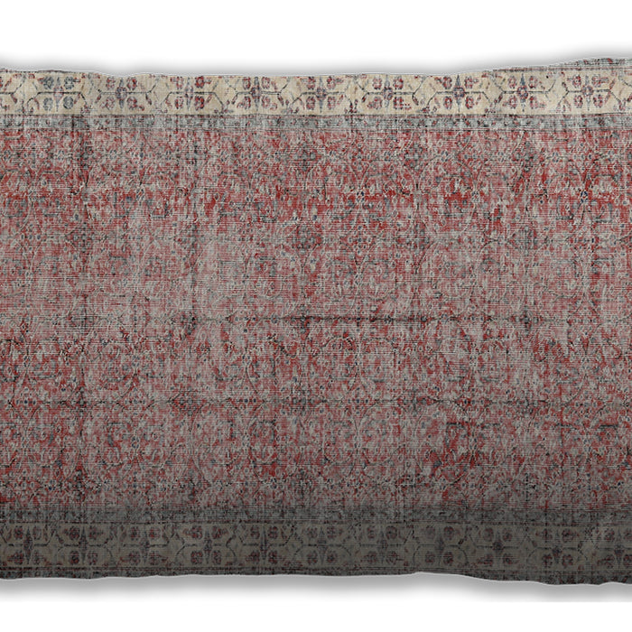 Traditional Classic Rectangular Orange Salmon Pink Lumbar Throw Pillow, 13 inch by 19 inch, lbtr3572