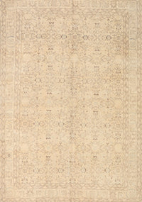 Machine Washable Traditional Brown Gold Rug, wshtr3575